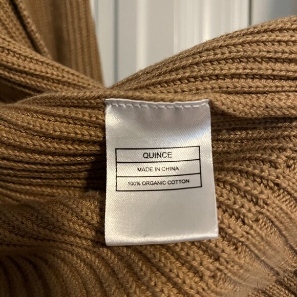 Quince 100% Organic Cotton Oversized Cardigan in Camel - Picture 7 of 8